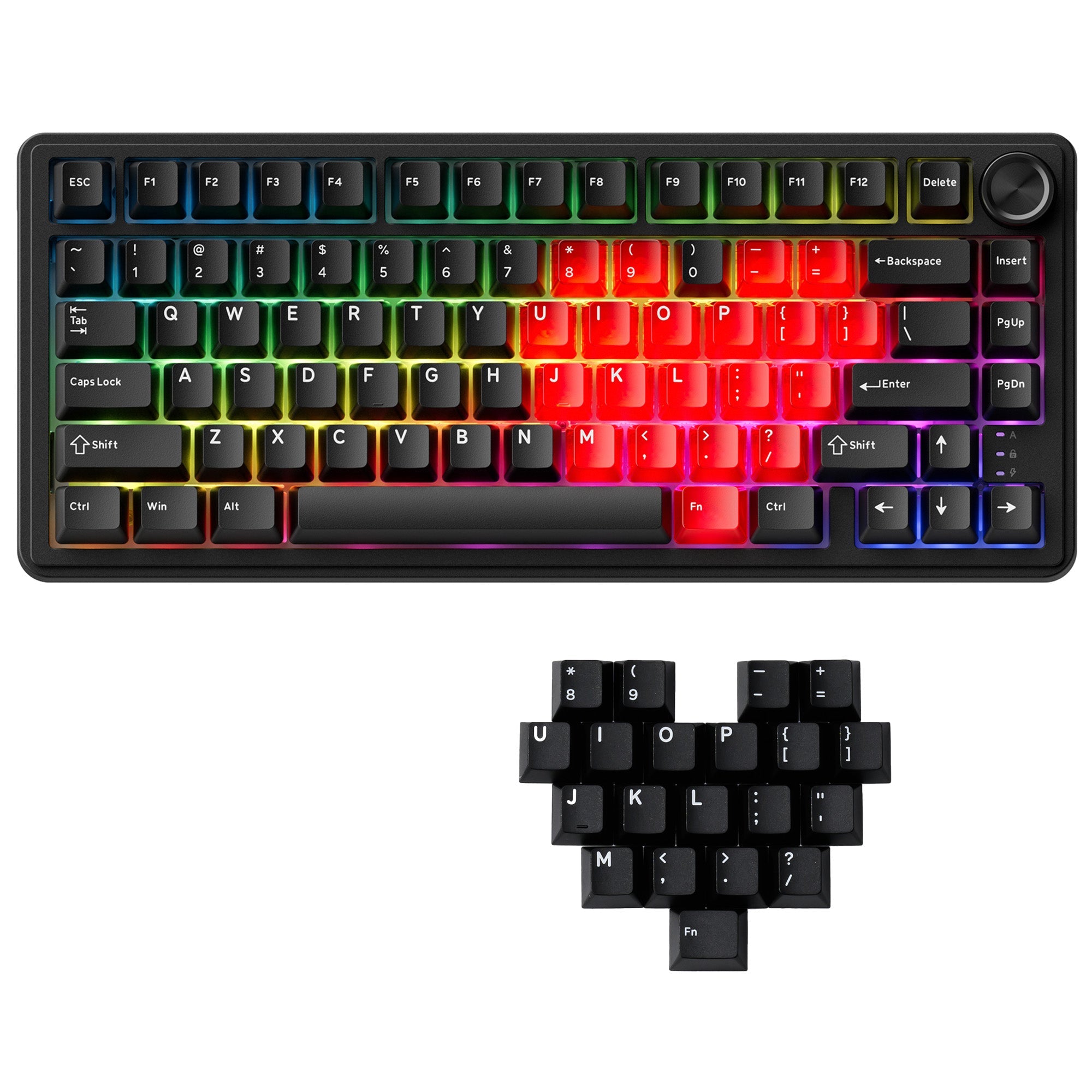 XVX M75 Lumina 75% Tri-Mode Gasket Mechanical Keyboard with Knob