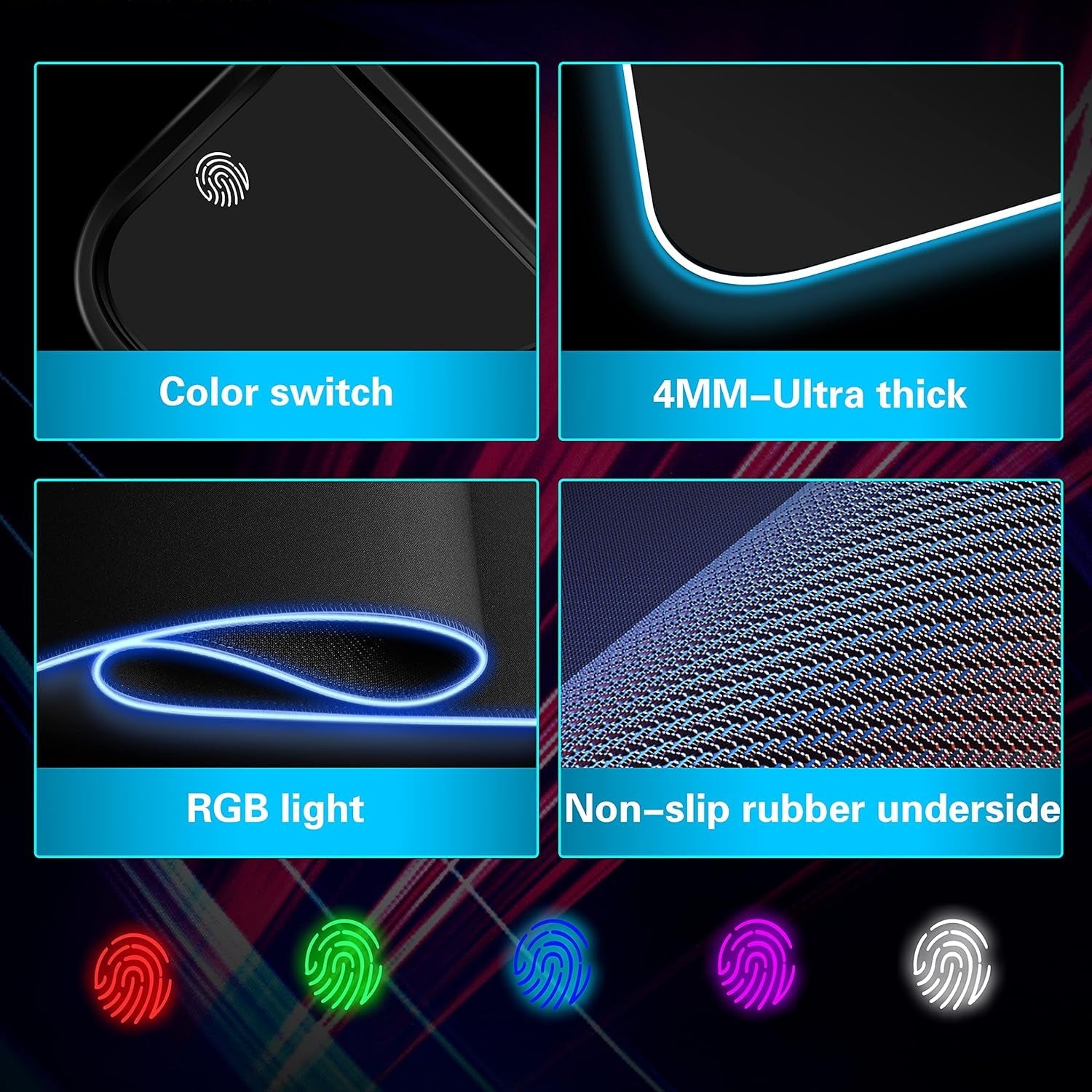 RGB Gaming Mouse Pad with 15W Wireless Charging, Extended Desk Mat 31.5 x 11.8 Inch, LED Mouse Pad with 10 Lighting Modes, Non-Slip Base for Keyboard, Mouse