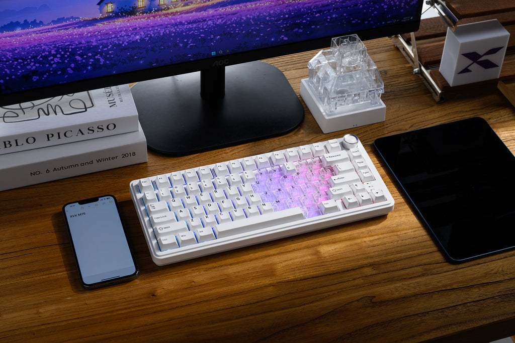 XVX M75 Lumina 75% Tri-Mode Gasket Mechanical Keyboard with Knob