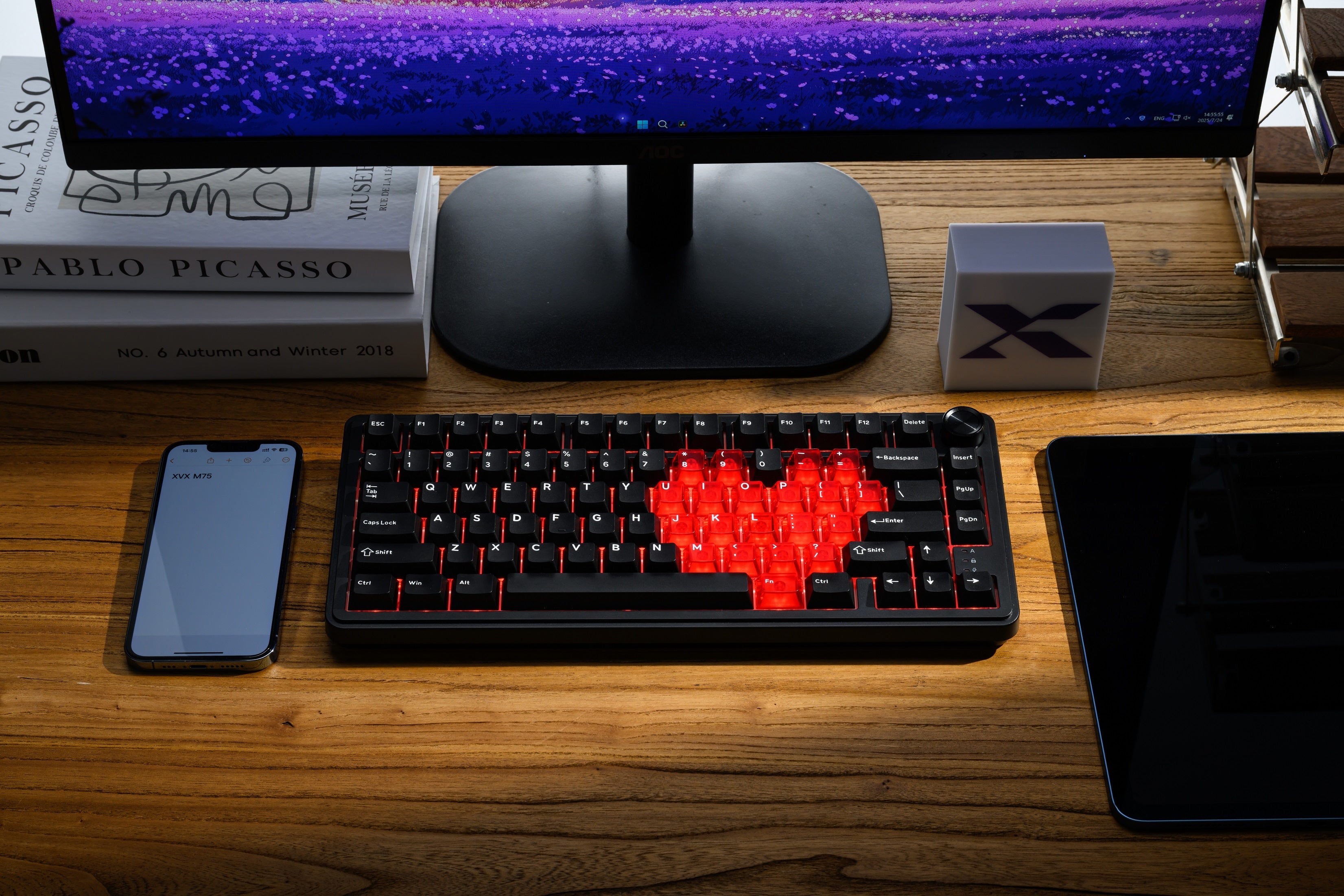 XVX M75 Lumina 75% Tri-Mode Gasket Mechanical Keyboard with Knob