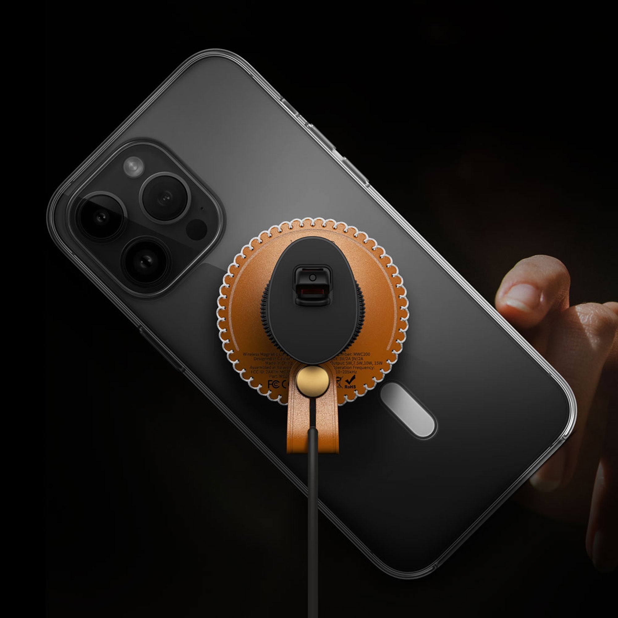 Magnetic Wireless Leather Car Charger